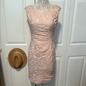 Lauren Ralph Lauren Blush Lace Midi Dress 6